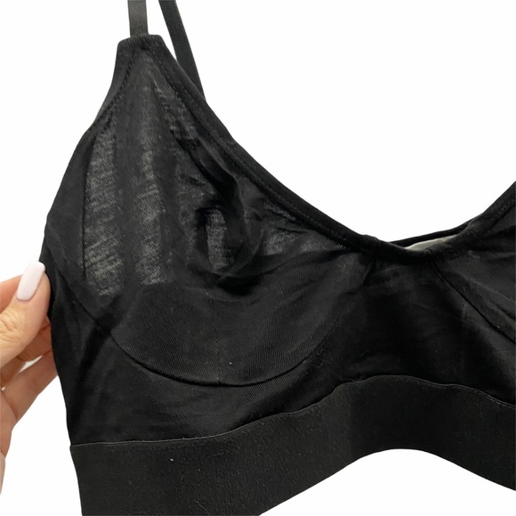 Line + Dot knit black basic wireless wide elastic band T-shirt bralette sz S/XS - Picture 4 of 9